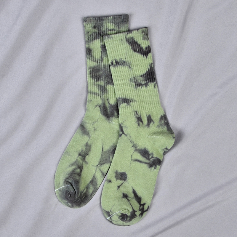 ECAO Tie-dyed Socks Autumn Winter Men Women Crew Socks Ins Skate Socks